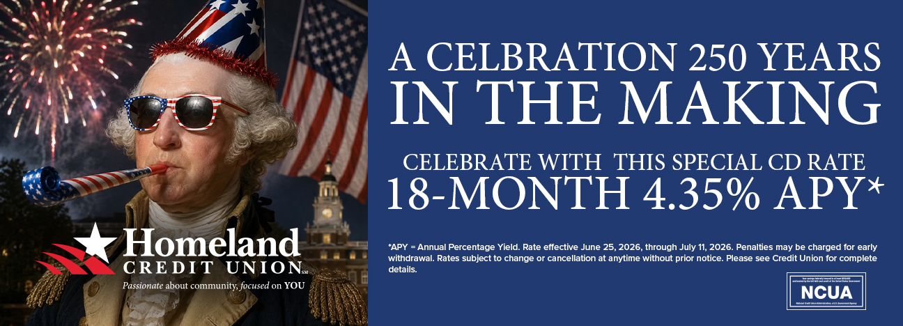 *APY = Annual Percentage Yield. Rate effective June 25, 2026 through July 11, 2026. Penalities may be charged for early withdrawal. Rates subject to change at anytime without prior notice. Please see Credit Union for complete details.
